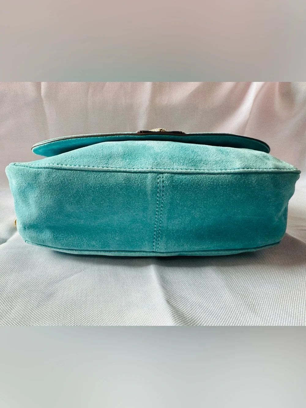 Rare Juicy Couture Y2K Teal Velour Rhinestone Darling Couture Shoulder Bag - Picture 6 of 12